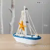 Enfeites de veleiro decorativos estilo mediterrâneo, modelos de barcos de madeira modernos e criativos, artesanatos e presentes
