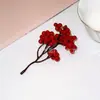 Fabricantes de la Fortuna Accesorios de Frutas Rojas Flores Artificiales Rojas Cubo de la Fortuna Arreglo Floral de Flor de Acebo Frutas Decoración de Frutas Bayas Artificiales Decoración del Festival de Primavera