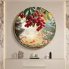 2025 Nuevo Estilo Pintura Colgante Redonda Deseos de Caqui Nuevo Estilo Chino Pared Frontal de Entrada Pintura Decorativa para Vestíbulo Pintura para Mesita de Noche de Dormitorio