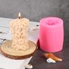 Molde de silicona para mousse con forma de flor tridimensional, ideal para hacer velas, helados, pasteles y dulces con forma de loto rosa.