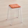 Banquito de Plástico con Cubierta Suave para el Hogar, Simple y Portátil, Silla de Comedor con Almacenamiento, Banquito Transparente, Apilable, Juego de Banquitos, Se Pueden Apilar