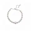 Pulseira de Pérolas Quadradas com Cubo de Açúcar Branco da Lua Banhada a Ouro 18K Estilo Retrô Francês Joia de Mão de Nicho para Mulheres