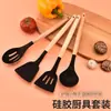 Set de Silicona de Doce Piezas de Colores con Mango de Madera Set Combinado de Utensilios de Cocina de Silicona de Grado Alimenticio Resistente a Altas Temperaturas Espátula en Stock
