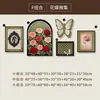 Pintura decorativa para sala de estar de luxo leve em estilo vintage francês, pintura para pendurar na parede de fundo do sofá em estilo meados do século, mural combinado de borboleta e rosa