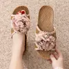 Nuevas Chanclas de Ratán para el Hogar de Verano con Lazo, Sandalias de Ratán de Bambú Refrigerantes para Interiores, Antideslizantes