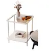 Mesa auxiliar de lujo ligero, mueble lateral de sofá simple, mesa de café de oficina, mesa pequeña para sala de estar, mesa de rincón para espacios estrechos, mesita de noche con un toque de alta gama