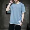 Camiseta de manga corta para hombre casual de media manga verano juvenil top holgado para hombre Nueva moda ins marca verano manga corta hombre