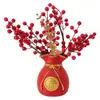 Bolsa de la Suerte Espiga de Trigo Festiva, Jarrón de Bolsa de la Suerte Espiga de Trigo, Decoración de Festividades de Año Nuevo, Arreglo de Jarrón de Espiga de Trigo Bolsa de la Suerte, Flores Secas, Flores Artificiales