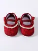 Primavera, Otoño y Verano Nuevo Estilo Niña Bebé Antideslizantes Perla Moño Zapatos para Niños Pequeños Zapatos de Punta Cuadrada Bebé Suela Suave Zapatos de Princesa Venta al por Mayor