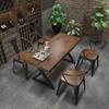 Mesa de comedor y silla de madera maciza de hierro combinación estilo industrial bar bistró restaurante de olla caliente Restaurante Tienda de bebidas Restaurante tienda de barbacoa