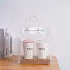 Bolsa Tote Transparente Engrosada, Bolsas de Plástico para Llevar Bebidas, Postres, Panadería, Bolsas para Cuatro Vasos, Bolsas para Té de Leche en Stock