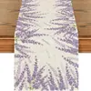 Venda Quente Transfronteiriça temu Amazon Primavera Verão Caminho de Mesa com Flores Impressas Tulipa Lavanda Toalha de Mesa Decorativa para Casa