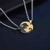 Collar de costura de pareja de perros un par de novias estudiantes hombre y mujer simple Lindo estilo coreano colgante accesorios de acero de titanio