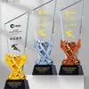 Trofeo de Cristal Personalizado y Medalla para Carrera de Relevos, Juegos Deportivos, Maratón y Campeonato de Carrera de Larga Distancia