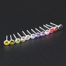 批发韩国气质ins风耳钉女简约白色树脂耳钉镶锆石耳环养耳洞耳针