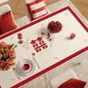 Mantel de Mesa para Año Nuevo 2026, Mantel Rojo con Atmósfera Festiva, Resistente al Aceite, Impermeable, Sin Lavado, Mantel Protector para Escritorio de Mesa de Café