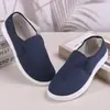 Zapatos antiestáticos lona toalla media PU suela blanda transpirables libres de polvo limpios electrónicos rayas blancas y azules zapatos de toalla media zapatos de trabajo