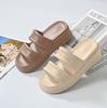 Pantuflas de Fondo Grueso con Doble Correa para Mujer Verano para Exterior Fondo Suave Sensación Dung Casual Pan Hogar Sandalias y Pantuflas Pantuflas de Playa