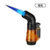 Pistola de Solda à Prova de Vento de Metal com Câmara de Ar Transparente, Chama Azul de Três Chamas Direta, Pistola Pequena de Spray, Isqueiro de Charuto Direto
