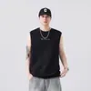 Camisa sem Manga 100% Algodão Masculina Verão Nova Marca Tendência Fresca Solta Sem Mangas Camiseta Masculina Juventude Colete Esportivo Casual Camiseta Masculina