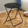 Mesa redonda plegable blanca estilo ins personalizada para apartamentos pequeños, mesa de comedor para el hogar, mesa plegable portátil para té de la tarde de ocio