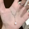 Colar de Cobra com Franja e Pérolas Similar ao Xiaohongshu, Moda de Luxo de Alta Qualidade Cadeia Clavicular de Cobra de Prata Pequena em Forma de Cobra do Zodíaco