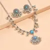 Cuentas de Gota Europa, América y Sudeste Asiático Explosiones Estilo Étnico Indio Retro Cuentas de Gemas Joyería Set de Dos Piezas Pendientes Collar