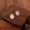 Pendientes de Perla Versátiles Estilo Pintura al Óleo Vintage Florales de Moda con Esmalte Pintado Pendientes de Diseño Dulce de Nicho para Mujer