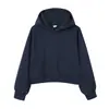 Sudadera con capucha corta para mujer de estilo europeo y americano, 350g, otoño, corte holgado, adelgazante, chaqueta con capucha con texto estampado