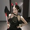 Diadema de Peluche Roja de Pequeño Diablo Dulce y Genial para Disfraz Foto Accesorios para el Cabello Headdress de Halloween