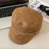 Gorra de béisbol retro de gamuza con tachuelas de estilo coreano para mujer, boina de verano para proteger del sol, sombrero ecuestre para estilizar el rostro