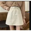 Falda Vaquera Informal Estilo Harajuku para Mujer, Nueva Falda Mini de Mezclilla Versátil Ajustada Línea A para Primavera/Verano Moderna