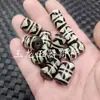 Dientes de tigre blancos y negros cuentas de jade sueltas doble diente de tigre ágata camino recto pulsera collar accesorios cuentas