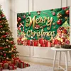 Tecido de Fundo de Natal Mais Vendido Transfronteiriço Tema Árvore de Natal Boneco de Neve Presentes Cenário de Fotografia Decoração de Cena de Festa