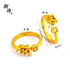 Anillo con un Apellido Aleatorio de los Cien Apellidos Familiares, Enviado con un Apellido Aleatorio, Diseño de Nicho, Moderno, Sencillo, Alto Valor Estético, Anillo Ajustable con Diseño de Moneda de Cobre