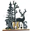 Cinco Decoraciones de Mesa Navideñas, Mesa de Centro para Cena, Mesa de Comedor con Renos, Diseño de Árbol de Navidad