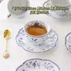 Juego de Tazas de Café Retro Jingdezhen Estilo Europeo Pequeña Taza de Cerámica de Lujo Creativo Pastoral Juego de Té de la Tarde Té Floral