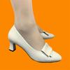 Sandálias de Salto Alto Grossas Novas para Mulheres Primavera e Verão Saltos Altos Simples Confortáveis Sapatos Femininos Sapatos Individuais Sapatos Profissionais