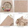 Bolsas de Regalo de Arpillera para Pascua de Venta Caliente Transfronteriza en Stock, Bolsas con Cordón para Dulces de Huevo de Pascua, Bolsas de Arpillera con Cordón al por Mayor