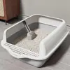 Caixa de areia para gatos anti-respingos grande banheiro para gatos semifechado aberto caixa de areia para gatos com cerca alta suprimentos para gatos atacado