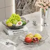 Nueva Entrada Lujo PET Plato de Frutas Pétalo Plato de Fruta Seca para el Hogar Plato de Caramelos Sala de Estar Exquisito Plato de Frutas para Snacks