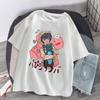 Kawaii Rosa Top Manga Curta Estampa Urso Curto Verão Casual Bonito Camiseta Feminina Moda Roupas Pretas