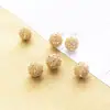 6 Bolas Huecas Bordadas de Aleación Accesorios Zirconia Incrustada Adornos Redondos Ágata Cristal Pulsera de Hilo Joyería DIY Venta al por Mayor