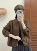 Chaqueta Corta para Mujer con Cuello Alto 2026 Otoño Nueva Estilo Coreano Corte Holgado Petite Versátil Adelgazante Chaqueta con Cremallera