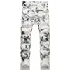 Jeans para Hombre 2026 Calle Principal Salpicadura de Tinta Moda Tendencia Fresco Ajustado Recto Pantalones Largos
