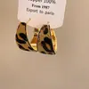 Otoño e Invierno Populares Retro Modernos Atmosféricos Terciopelo Estampado Leopardo Flor Pendientes Personalizados Accesibles Lujo Super Hada Elegantes Pendientes de Gama Alta