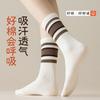 Meias Femininas de Outono Meia-calça Listrada Vintage Japonesa Meias de Empilhar Meia Branca de Verão Meia Maillard