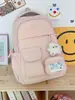 Nova mochila lisa para meninas, mochila escolar leve e protetora da coluna, mochila de grande capacidade para estudantes do ensino médio