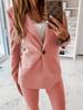 2024 Aliexpress Ebay Amazon Nuevo Otoño e Invierno Manga Larga Color Puro Traje Cuello Solapa Botón Traje Cárdigan Pequeño Outerwear