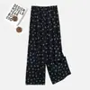 2026 Pantalones Nuevos de Algodón y Seda Verano Pantalones de Pijama de Algodón y Seda para Mujer Cintura Alta Pierna Ancha Estilo Delgado Se Pueden Usar Solos o Fuera de Casa Pantalones